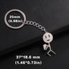 Funny Middle Finger Stickman Keychain Stainless Steel Novelty Keyring for Car Bag Backpack Purse Gift