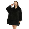Oversized Sherpa Fleece Hoodie Blanket with Sleeves – Giant TV Pullover Robe with Hood & Pockets