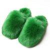 Women's Faux Fur Slippers, Plush Fuzzy Slides, Cozy Flat House & Outdoor Shoes