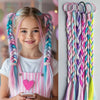 6-Pack Rainbow Ponytail Hair Extensions for Kids & Girls - Pre-Braided Colorful Hairpieces Lightweight Synthetic Braids for Parties and Gifts