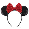 Disney Sequined Mouse Ear Headband with Rainbow Bow, Festival Party Hairband for Women & Girls