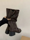 Women's Platform Ankle Boots - Chunky Wedge Heels Punk Gothic Motorcycle Boots