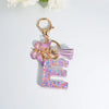 Sequin Letter Keychain with Tassel & Butterfly Charm – Initial A-Z Resin Keyring for Women, Bag & Car (55mm / 2.2 in)
