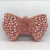 Rhinestone Bow Evening Clutch Minaudiere - Sparkling Bridal Wedding Bag 18 cm (7.1 in) with Chain