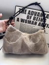 Real Mink Fur Shoulder Bag Luxury Women's Fur Crossbody Handbag