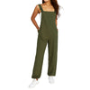 Women's Sleeveless Jumpsuit with Pockets – Elegant Solid Long Pants for Casual Daily Wear