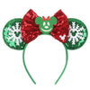 Mickey Mouse Sequin Ear Headband - Disney Princess Bow Hairband for Women, Girls & Kids, Party Cosplay