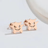 Cute Halloween Ghost Stud Earrings for Women – Stainless Steel Cartoon Minimalist Earrings (Black/Silver/Gold/Rose Gold)