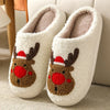 Gingerbread Christmas Plush Slippers – Cozy Warm Indoor House Shoes for Women & Men (Couples)