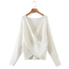 Plus Size XXXL Women's Soft Knit V-Neck Sweater - Fairy Cross Design Autumn/Winter Pullover
