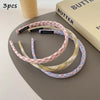 1/2/3-Pack Women's Solid & Plaid Fabric Headbands – Spring Summer Sweet Princess Head Hoops