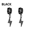 Punk Stainless Steel Stud Earrings Black – Unisex Vintage Hip Hop Ear Studs