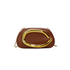 Women's PU Leather Metal-Handle Clutch — Removable Strap Crossbody Evening Bag for Wedding & Party