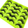 10 Pairs 3D Faux Mink 25mm Wispy Fluffy Volume Strip False Eyelashes Dramatic Cat Eye