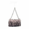 Faux Fur Underarm Shoulder Bag with Chain Strap – Plush Winter Clutch for Women, Evening & Party