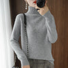 Women's Merino-Blend Mock Neck Sweater - Soft Long-Sleeve Pullover, Casual Solid Knit (Autumn/Winter)