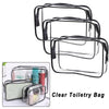 Women's Clear Waterproof Makeup Bag – Zippered PVC Travel Toiletry Case (3 Sizes)