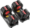Adjustable Quick-Change Dumbbell Set 52.5 lb (23.8 kg) or 25 lb (11.3 kg) — Space-Saving Home Gym Weights