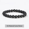 Natural Stone Beaded Bracelet 6/8/10mm — Obsidian Fluorite Quartz Jasper Stretch Yoga Bracelet for Women & Men