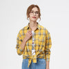 Loose Women's Plaid Shirt – College Style Long-Sleeve Checked Blouse, Casual Loose-Fit Top