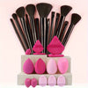 Professional Makeup Brush Set 8-29-Piece - Soft Powder, Eyeshadow & Foundation Brushes with Sponge Travel Cosmetic Kit