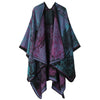 Women's Knitted Shawl Poncho - Imitation Cashmere Travel Cape Wrap, Ethnic Boho Cardigan