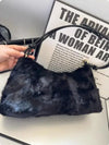 Real Mink Fur Shoulder Bag Luxury Women's Fur Crossbody Handbag