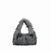 Hana Lau Women's Faux Fur Hobo Shoulder Bag – Soft Zipper Handbag, 27 cm x 14 cm (10.6 x 5.5 in)