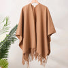 Women's Winter Poncho Shawl – Double-Sided Thick Pashmina-Style Cape, Luxury Blanket Scarf & Cloak