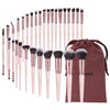 30-Piece Professional Makeup Brush Set with Bag — Foundation, Concealer, Eyeshadow, Powder & Blending Brushes