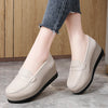 Women's Suede Slip-On Loafers – Flat Platform Moccasins, Casual Round-Toe Flats