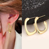 Geometric Metal Hoop Earrings for Women - Gold & Silver Tone Lightweight Everyday Jewelry