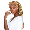 Oversized Satin Sleep Bonnet with Ribbon Breathable Elastic Turban Headwrap for Women