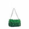 Faux Fur Underarm Shoulder Bag with Chain Strap – Plush Winter Clutch for Women, Evening & Party