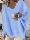 Plus Size Plush Knit Sweater — Long-Sleeve O-Neck Loose Pullover for Autumn/Winter (1XL–5XL)