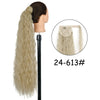 34-Inch (86 cm) Clip-In Synthetic Ponytail Hair Extension — Blonde Wrap-Around Long Straight Hairpiece