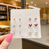 S925 Silver Needle Mini Stud Earrings Set for Women and Girls, Cute Geometric Fashion Jewelry Gift