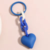 Handmade Heart Resin Keychain with Acrylic Link Chain Handbag Pendant for Women and Girls Gift