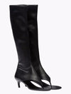Pinch Toe Knee-High Stretch Boots for Women – Slim Kitten Heel 7 cm (2.8 in), Zip Closure, Elastic Microfiber Upper