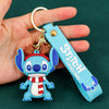 Stitch Holiday PVC Keychain with Santa Hat & Gift - Cute Christmas & Halloween Bag Charm