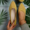 Pointed Toe Knitted Slip-On Ballet Flats for Women Casual Office Loafers