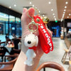 Snoopy Silicone Doll Keychain for Bags & Phones - Cartoon Lobster Clasp Bag Charm, Car & Couple Keyring, Christmas Gift