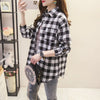 Loose Women's Plaid Shirt – College Style Long-Sleeve Checked Blouse, Casual Loose-Fit Top