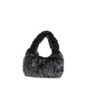 Hana Lau Women's Faux Fur Hobo Shoulder Bag – Soft Zipper Handbag, 27 cm x 14 cm (10.6 x 5.5 in)