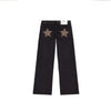 Y2K Vintage Patchwork Jeans for Women – Leopard & Star Print with Metal Rivets, Baggy Wide-Leg Casual Denim