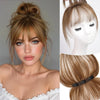 Black 100% Human Hair Clip-In Bangs for Women - Airy Wispy Fringe with Sideburns, Blunt Cut Hairpiece Extensions for Daily Wear