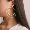Geometric Large Circle Hoop Earrings for Women – Gold Statement Hoops 4.5 cm (1.77 in) Boho Fashion Jewelry, 1 Pair
