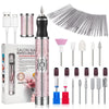 Rechargeable Electric Nail Drill Kit – Portable 4-Speed 20,000 RPM Manicure & Pedicure Set with 30+ Bits USB