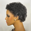 Ombre Honey Brown Low Cut Afro Pixie Wig - 100% Remy Human Hair, 200% Density, Short Afro Kinky Wave, Transparent Swiss Lace, Glueless