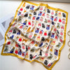 Polyester Satin-Look Square Scarf 70 x 70 cm (27.6 x 27.6 in), Cat Print Headscarf, Neck Wrap, Bandana for Women